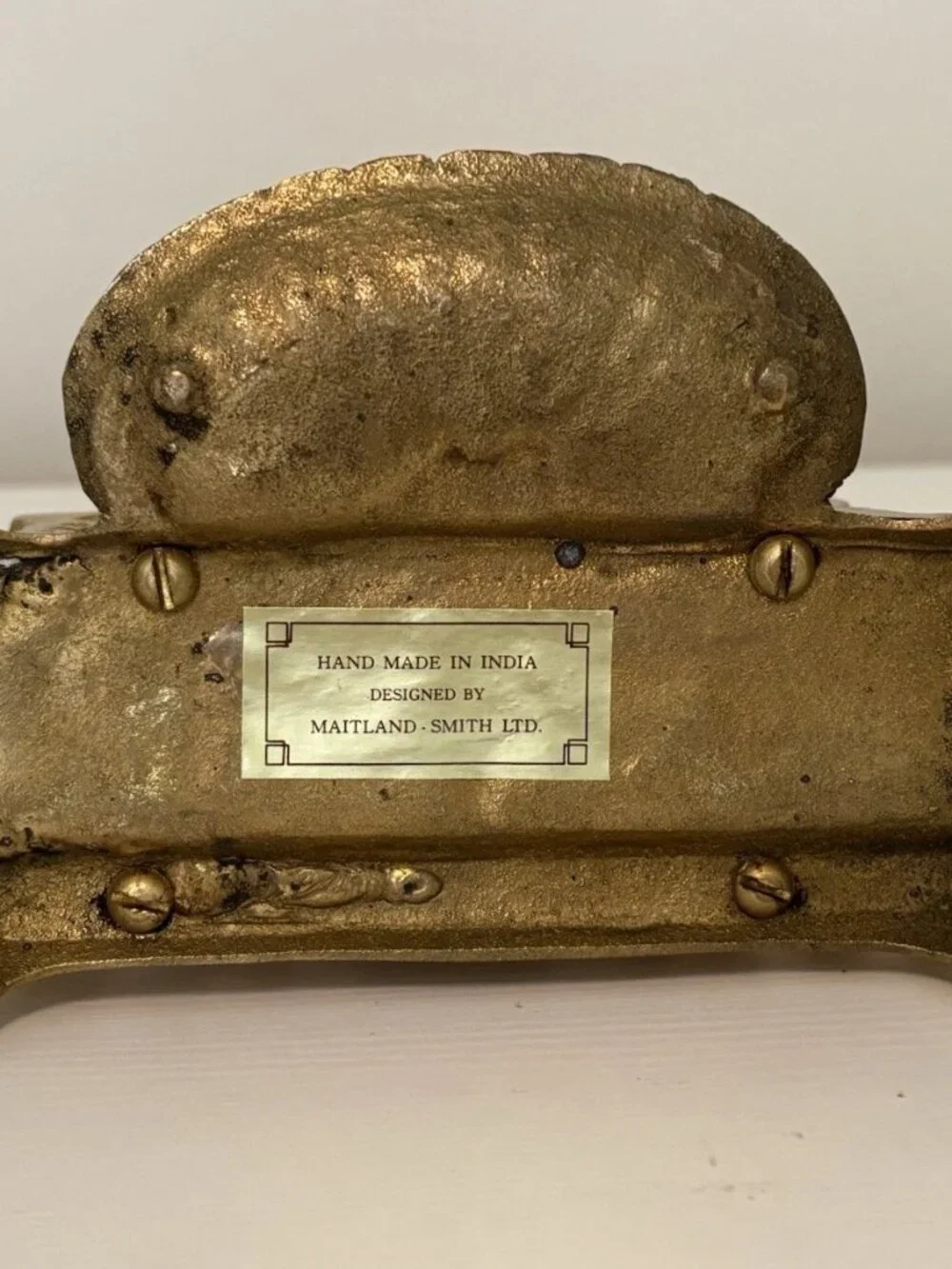 Maitland Smith Ornate Brass Letter or Napkin Holder Hand Made In India